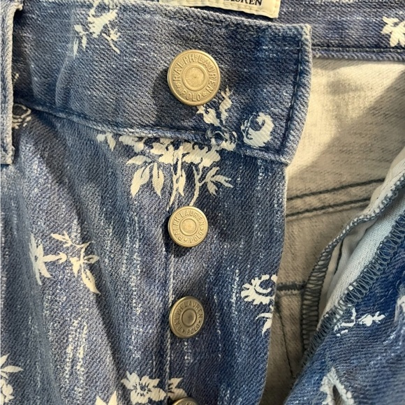 Polo Ralph Lauren Woman’s Jean Size 27 Blue White Floral High Rise Slim Callen - Picture 2 of 7